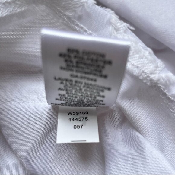 NWT Cupio White Blouse  Sheer Burnout Floral Short Sleeve Vented Round Hem Sz M - Picture 5 of 14